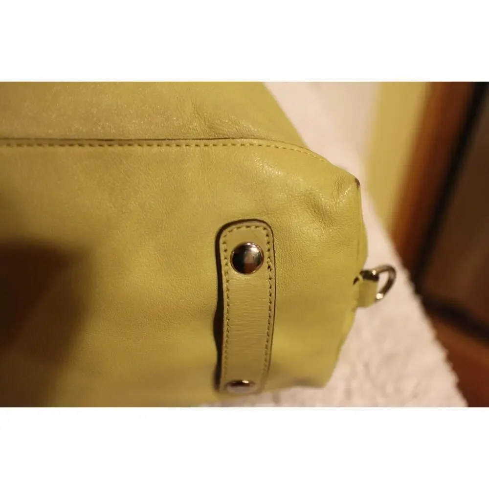 COACH F15445 Ashley leather satchel lime YELLOW green bag purse (110